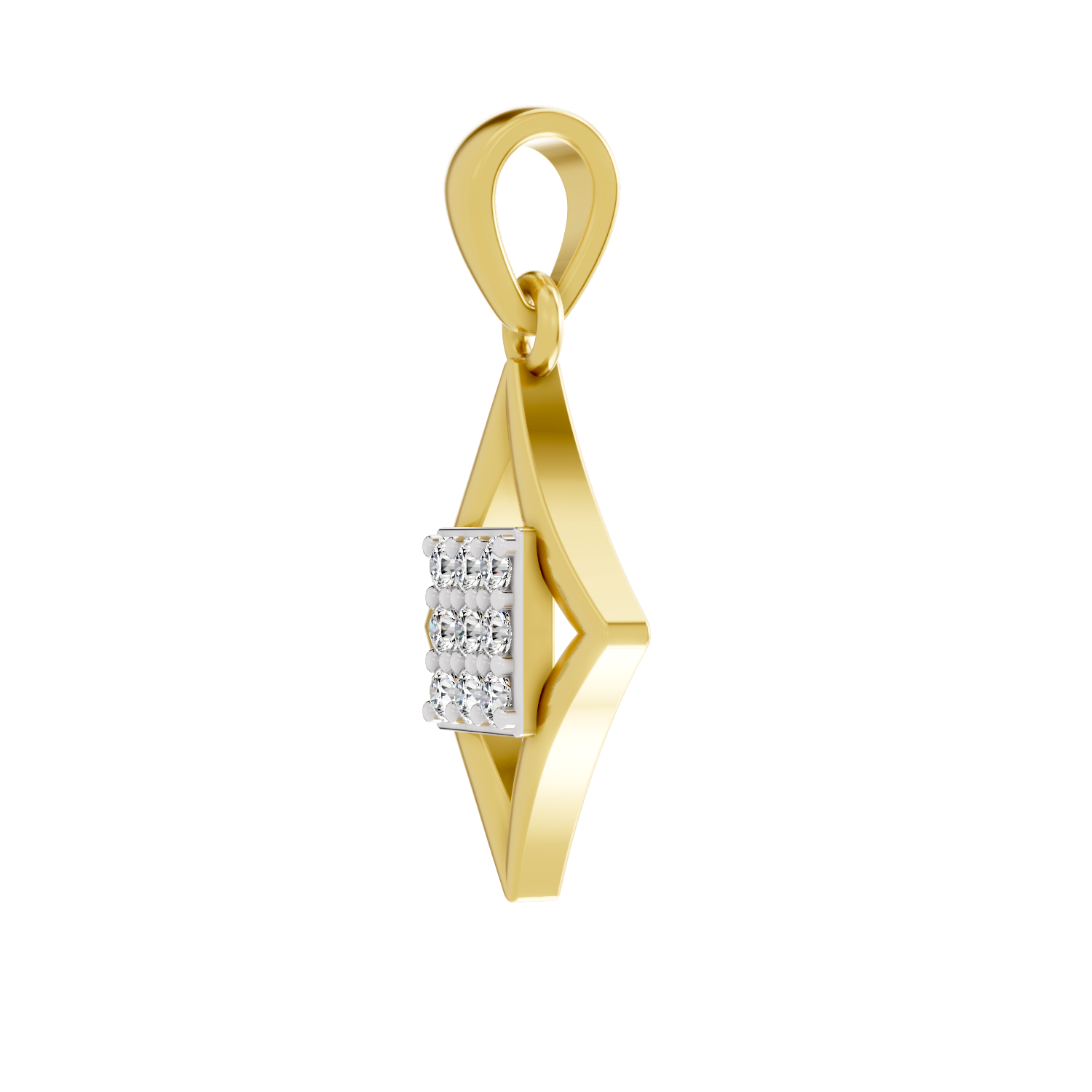 Lab Grown Diamond 0.11CT 925 Sterling Silver Gold Plated Round Shape Pendant