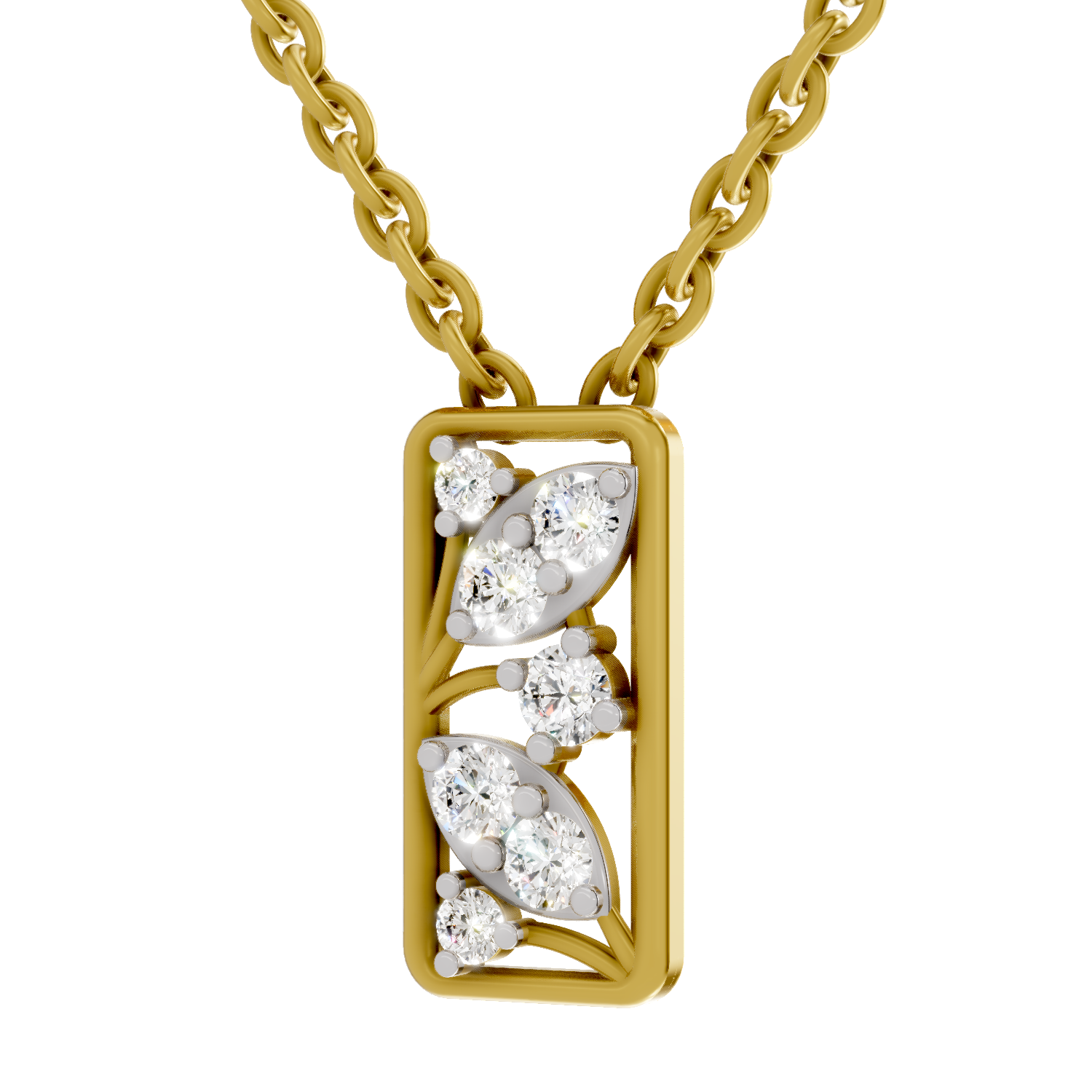 Lab Grown Diamond 0.26CT 925 Sterling Silver Gold Plated Round Shape Pendant
