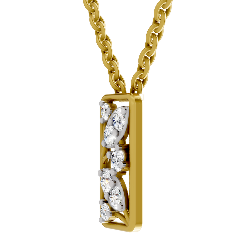 Lab Grown Diamond 0.26CT 925 Sterling Silver Gold Plated Round Shape Pendant