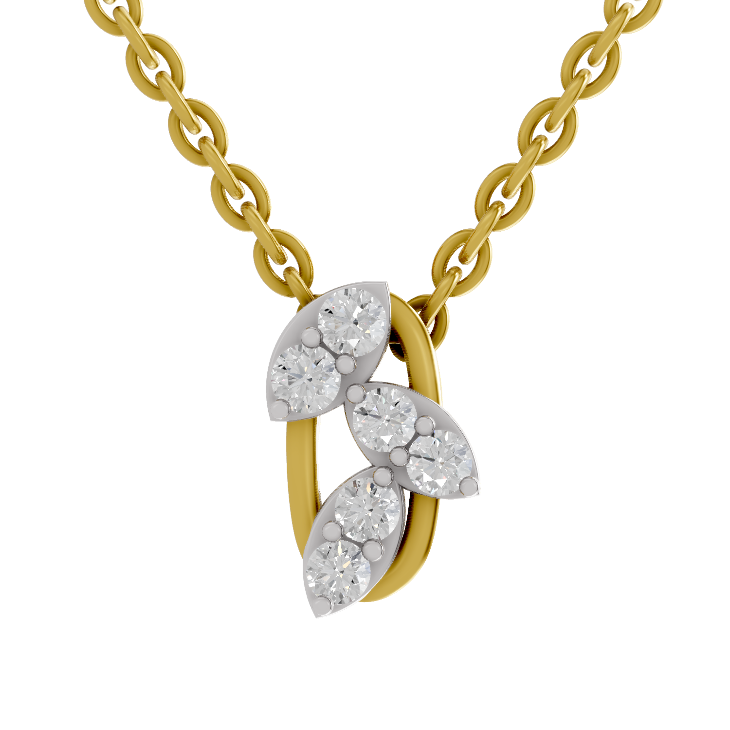 Lab Grown Diamond 0.24CT 925 Sterling Silver Gold Plated Round Shape Pendant