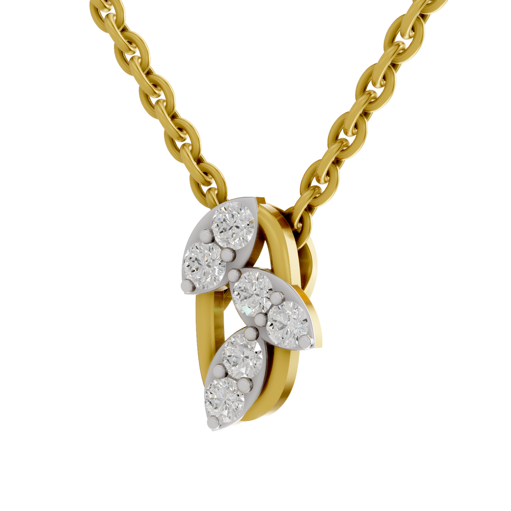 Lab Grown Diamond 0.24CT 925 Sterling Silver Gold Plated Round Shape Pendant