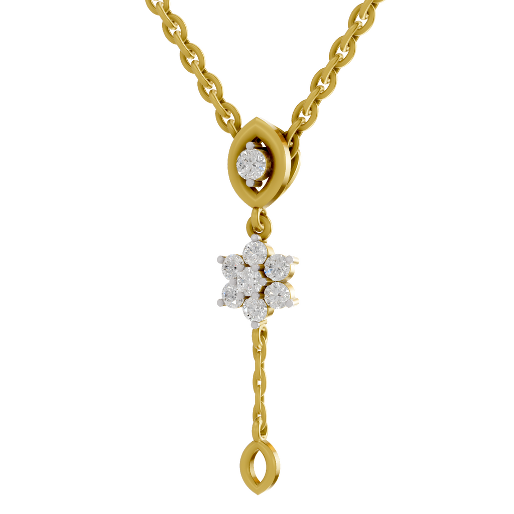 Lab Grown Diamond 0.24CT 925 Sterling Silver Gold Plated Round Shape Pendant