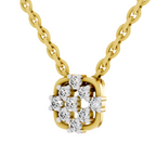 Lab Grown Diamond 0.17CT 925 Sterling Silver Gold Plated Round Shape Pendant