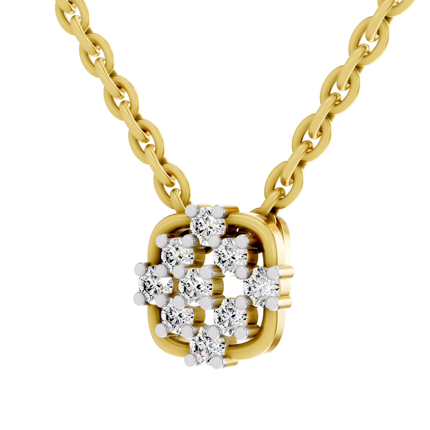 Lab Grown Diamond 0.17CT 925 Sterling Silver Gold Plated Round Shape Pendant