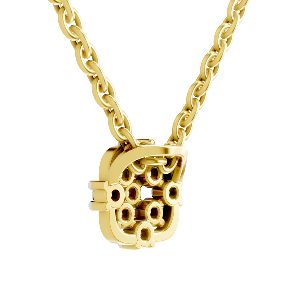 Lab Grown Diamond 0.17CT 925 Sterling Silver Gold Plated Round Shape Pendant