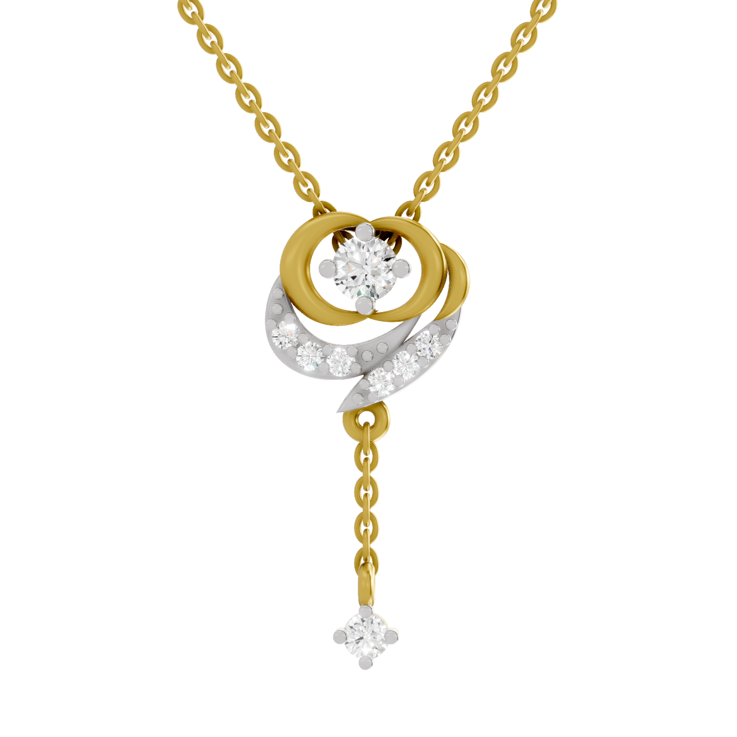 Lab Grown Diamond Pendant Necklace 0.21 Carat IGI Certified Round Shape F-G VS Quality| 925 Sterling Silver Gold Plated Fashion Pendant Necklace
