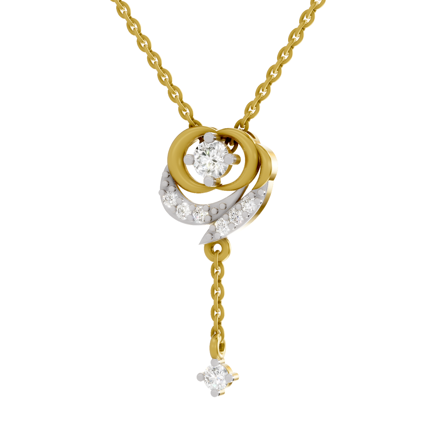Lab Grown Diamond Pendant Necklace 0.21 Carat IGI Certified Round Shape F-G VS Quality| 925 Sterling Silver Gold Plated Fashion Pendant Necklace