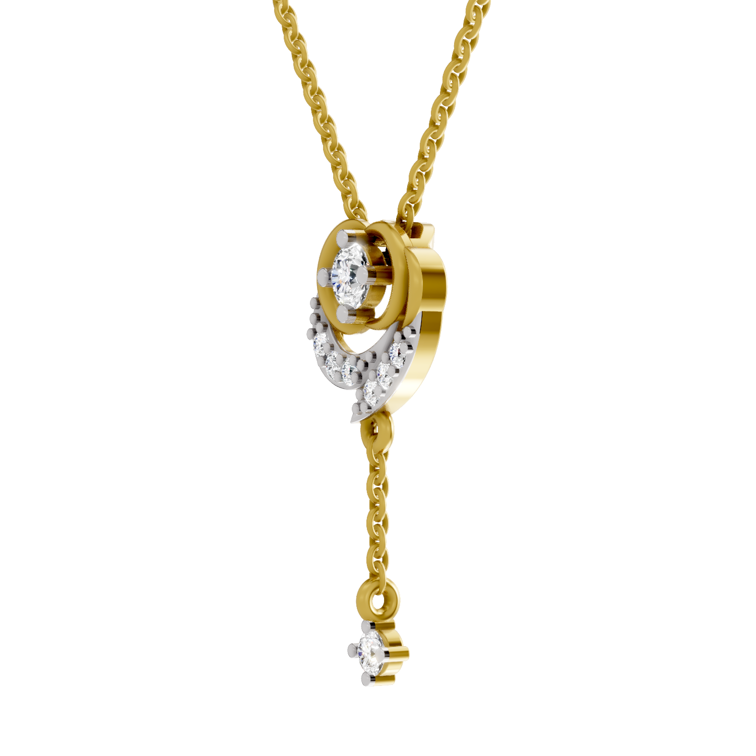 Lab Grown Diamond Pendant Necklace 0.21 Carat IGI Certified Round Shape F-G VS Quality| 925 Sterling Silver Gold Plated Fashion Pendant Necklace