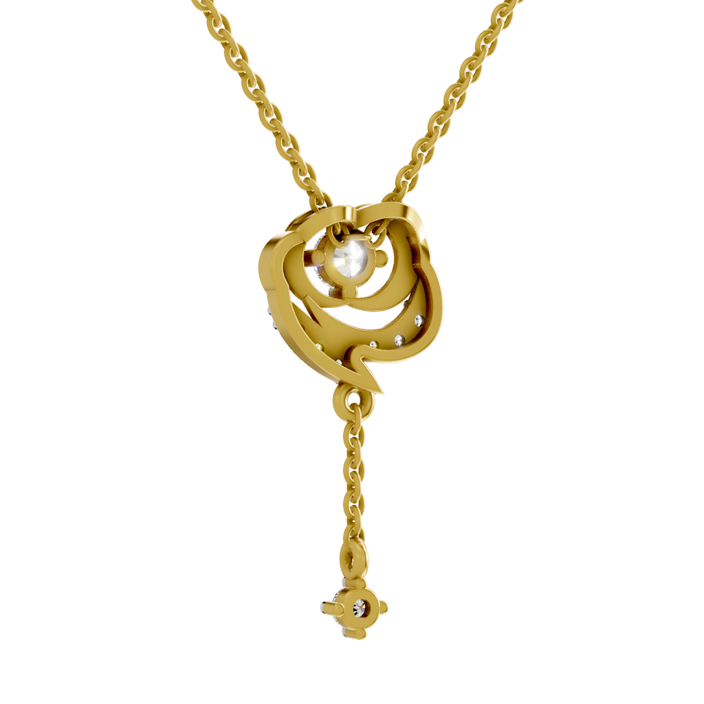 Lab Grown Diamond Pendant Necklace 0.21 Carat IGI Certified Round Shape F-G VS Quality| 925 Sterling Silver Gold Plated Fashion Pendant Necklace