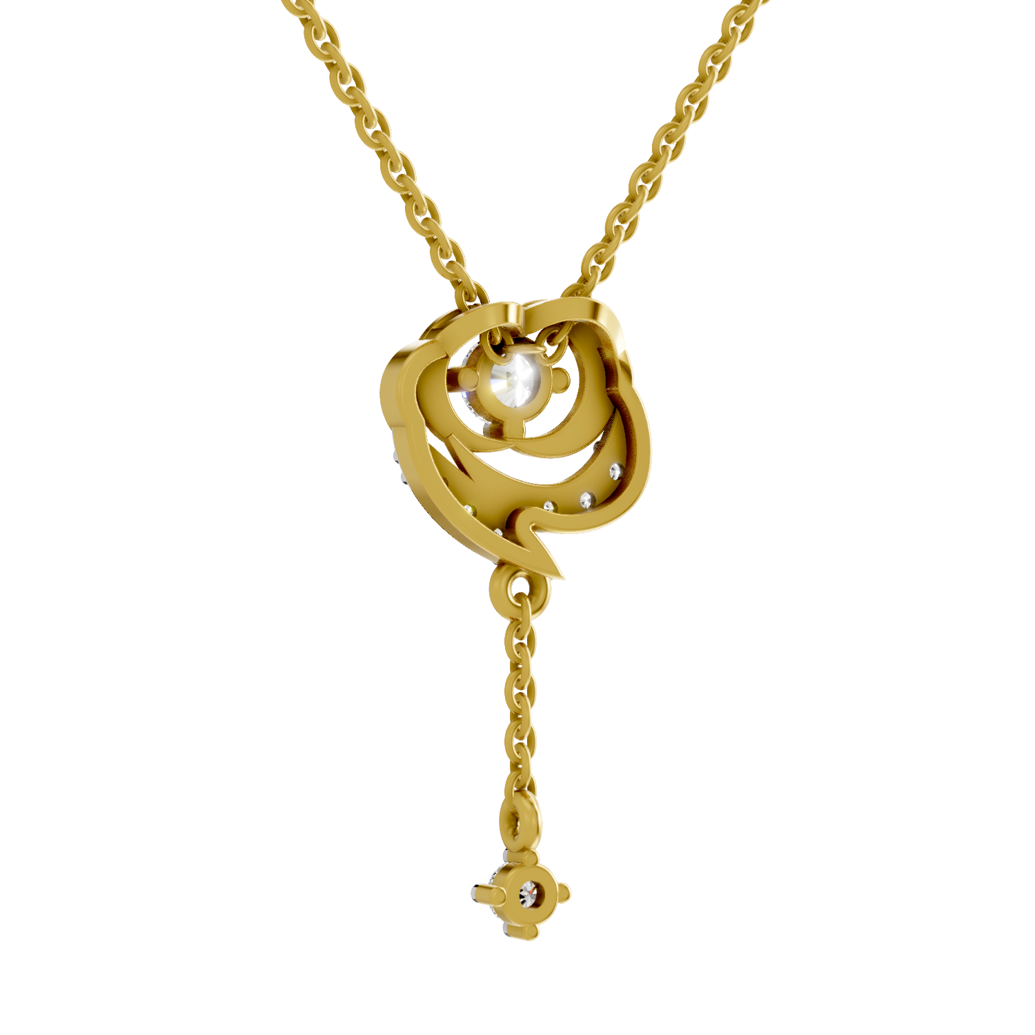 Lab Grown Diamond Pendant Necklace 0.21 Carat IGI Certified Round Shape F-G VS Quality| 925 Sterling Silver Gold Plated Fashion Pendant Necklace