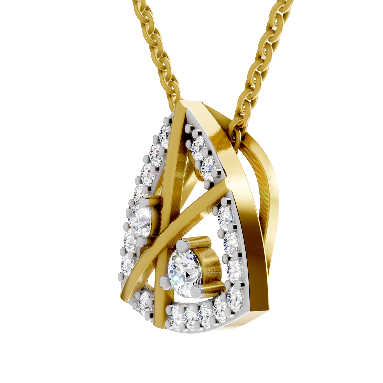 Lab Grown Diamond Pendant Necklace 0.29 Carat IGI Certified Round Shape F-G VS Quality| 925 Sterling Silver Gold Plated Fashion Pendant Necklace