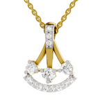 Lab Grown Diamond Pendant Necklace 0.31 Carat IGI Certified Round Shape F-G VS Quality| 925 Sterling Silver Gold Plated Fashion Pendant Necklace