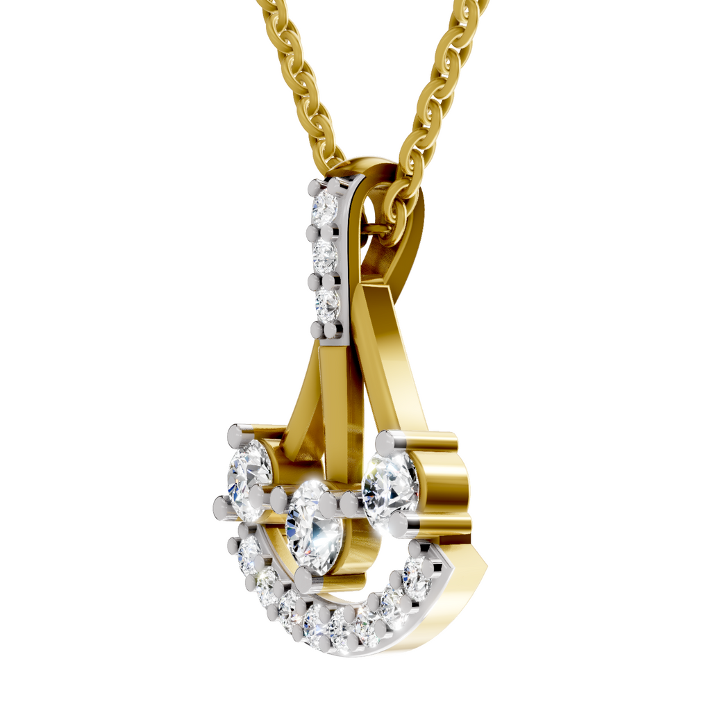Lab Grown Diamond Pendant Necklace 0.31 Carat IGI Certified Round Shape F-G VS Quality| 925 Sterling Silver Gold Plated Fashion Pendant Necklace