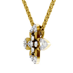 Lab Grown Diamond Pendant Necklace 0.25 Carat IGI Certified Round Shape F-G VS Quality| 925 Sterling Silver Gold Plated Flower Pendant Necklace