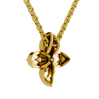 Lab Grown Diamond Pendant Necklace 0.25 Carat IGI Certified Round Shape F-G VS Quality| 925 Sterling Silver Gold Plated Flower Pendant Necklace