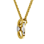 Lab Grown Diamond Pendant Necklace 0.01 Carat Round Shape 925 Sterling Silver Gold Plated Fashion Pendant Necklace