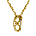 Lab Grown Diamond Pendant Necklace 0.01 Carat Round Shape 925 Sterling Silver Gold Plated Fashion Pendant Necklace