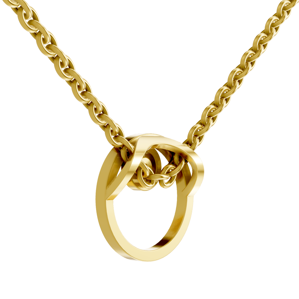 Lab Grown 0.02 Carat Round Shape 925 Sterling Silver Gold Plated Circle Diamond Pendant Necklace