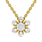 Lab Grown Diamond 0.3CT 925 Sterling Silver Gold Plated Round Shape Pendant