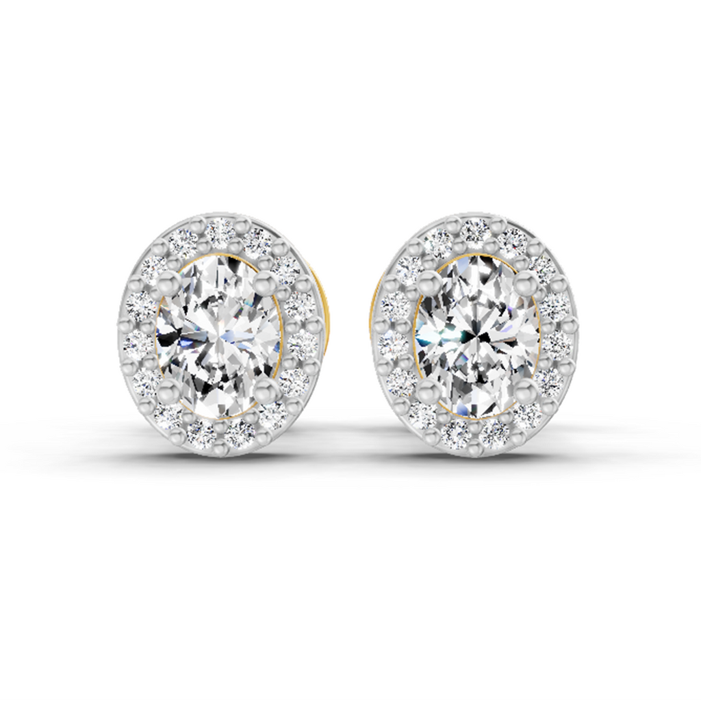 Lab Grown Diamond 0.09CT 925 Sterling Silver Gold Plated Round Shape Earring
