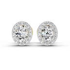 Lab Grown Diamond 0.09CT 925 Sterling Silver Gold Plated Round Shape Earring