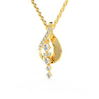 SPARQ Elegant Diamond Curve Drop Pendant in Gold Plated