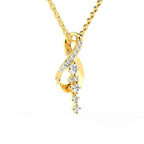 SPARQ Elegant Diamond Curve Drop Pendant in Gold Plated