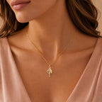SPARQ Elegant Diamond Curve Drop Pendant in Gold Plated
