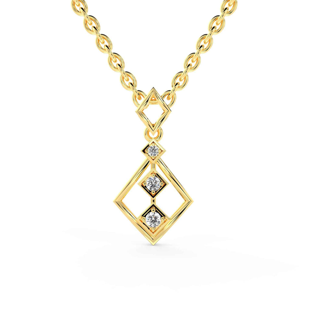SPARQ 3-Stone Diamond Rhombus Pendant in Gold Plated