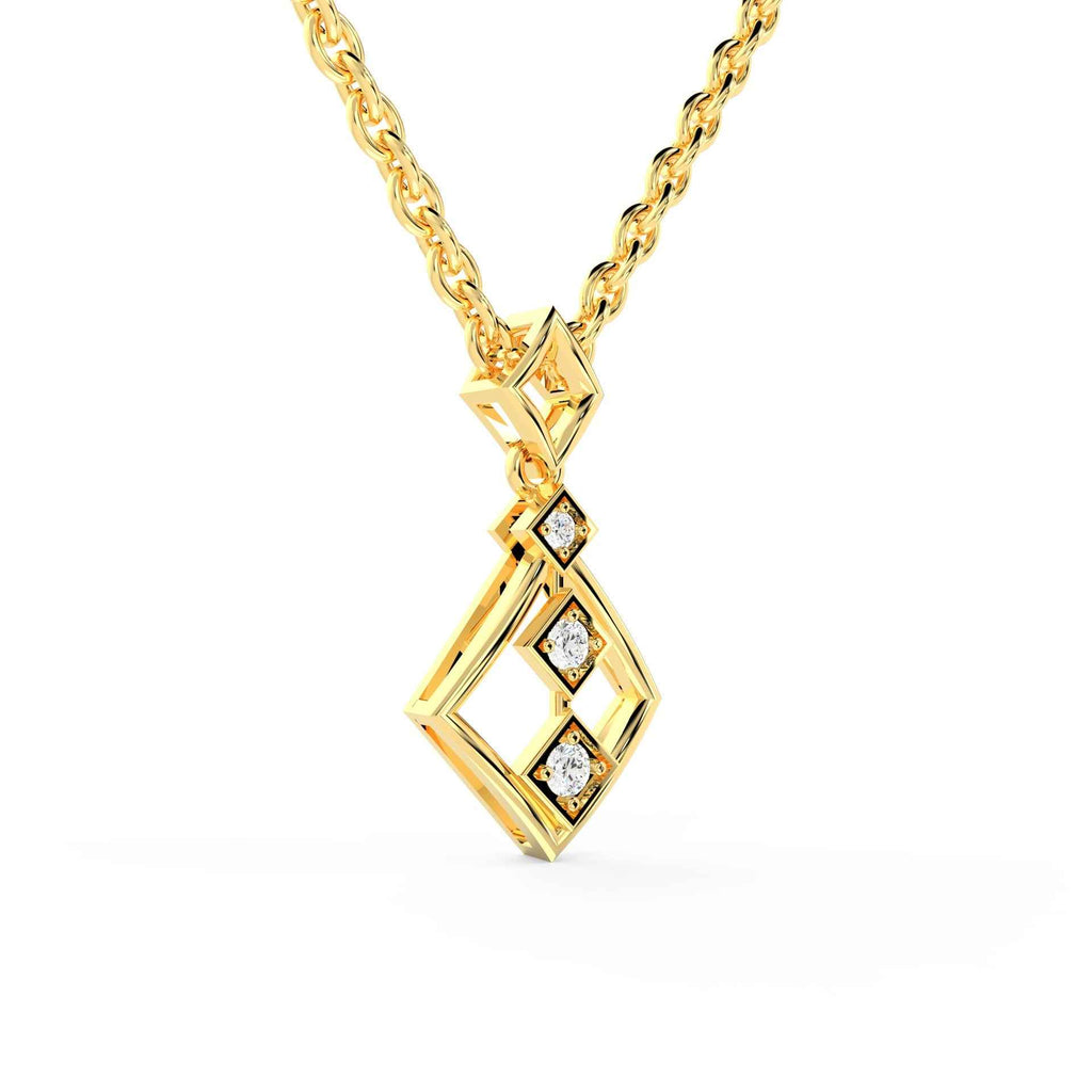 SPARQ 3-Stone Diamond Rhombus Pendant in Gold Plated