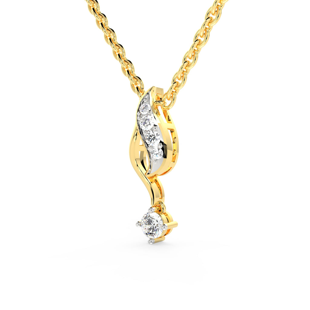 SPARQ Elegant Flame Diamond Drop Pendant in Gold Plated