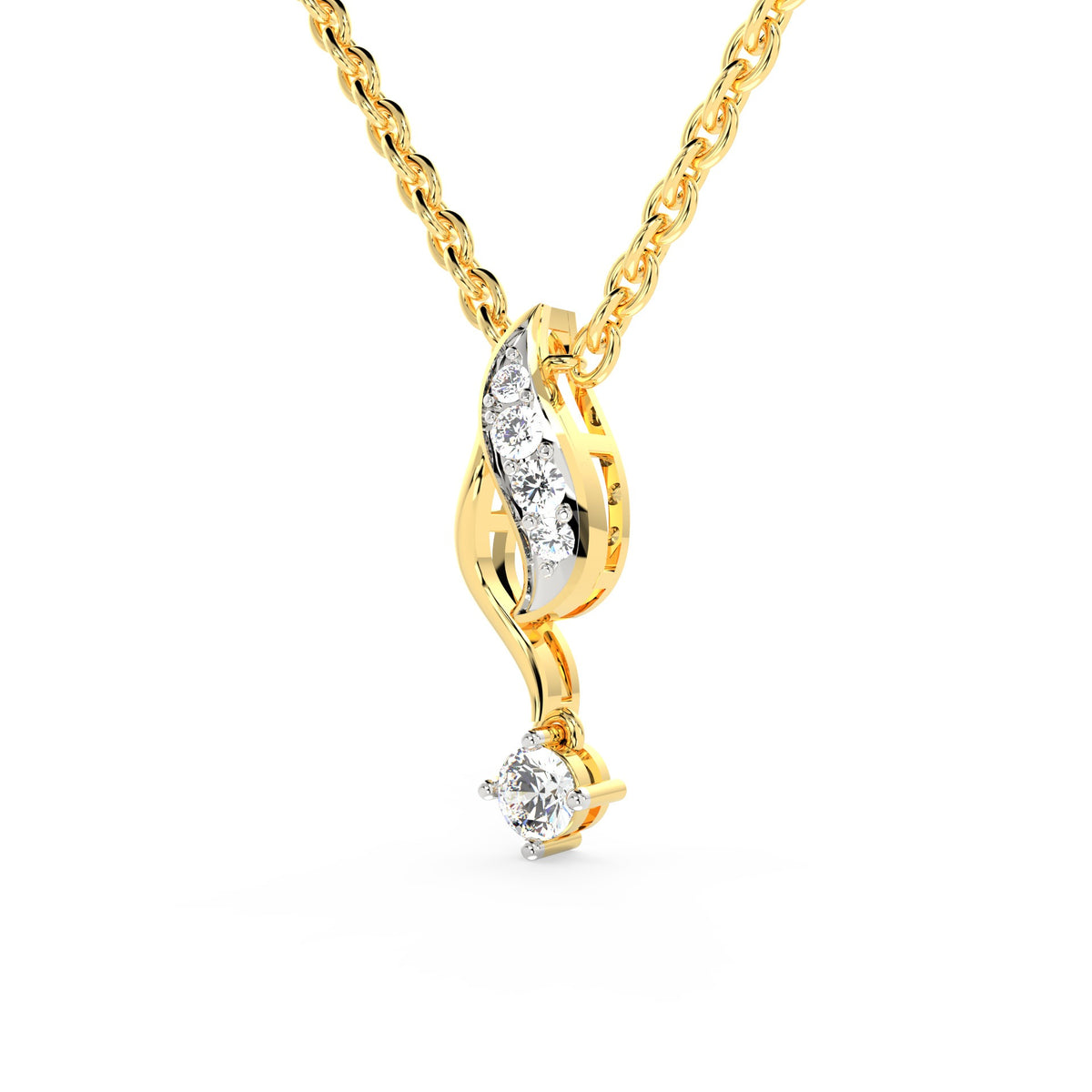 SPARQ Elegant Flame Diamond Drop Pendant in Gold Plated
