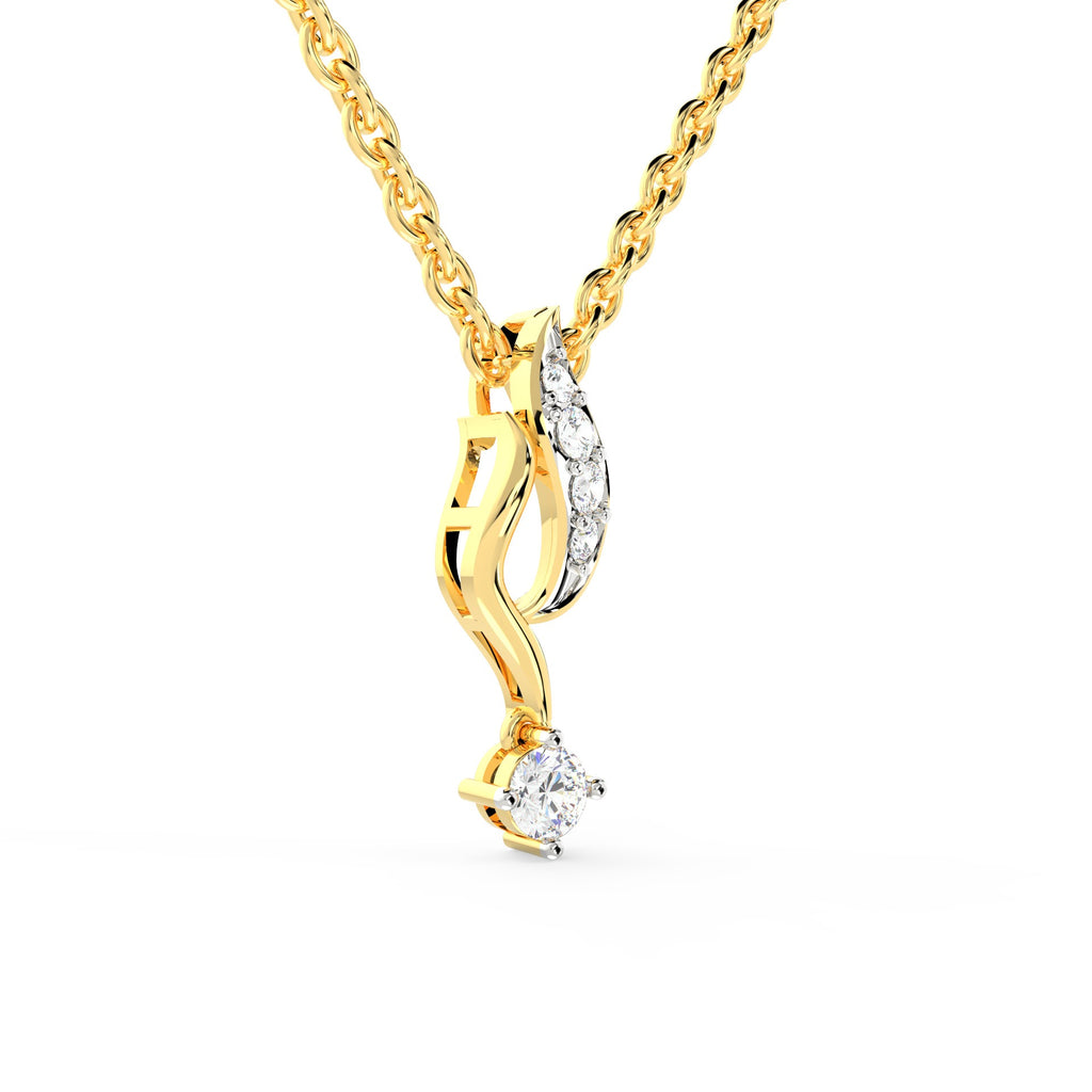 SPARQ Elegant Flame Diamond Drop Pendant in Gold Plated