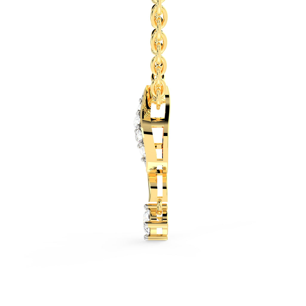 SPARQ Elegant Flame Diamond Drop Pendant in Gold Plated