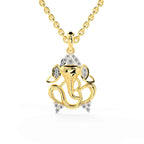 SPARQ Sparkling Diamond Lord Ganesha Pendant in Gold Plated