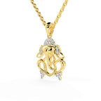 SPARQ Sparkling Diamond Lord Ganesha Pendant in Gold Plated