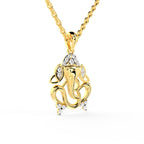 SPARQ Sparkling Diamond Lord Ganesha Pendant in Gold Plated