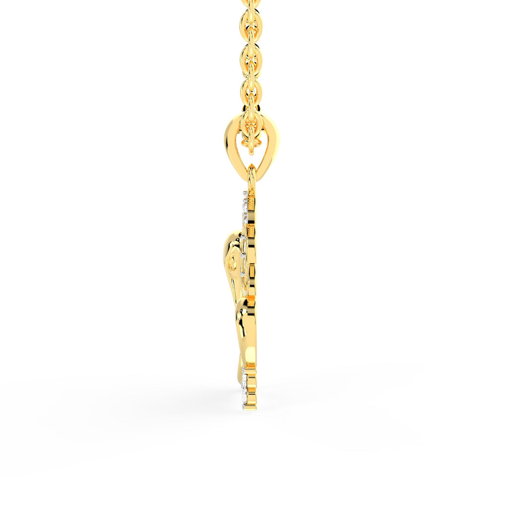 SPARQ Sparkling Diamond Lord Ganesha Pendant in Gold Plated
