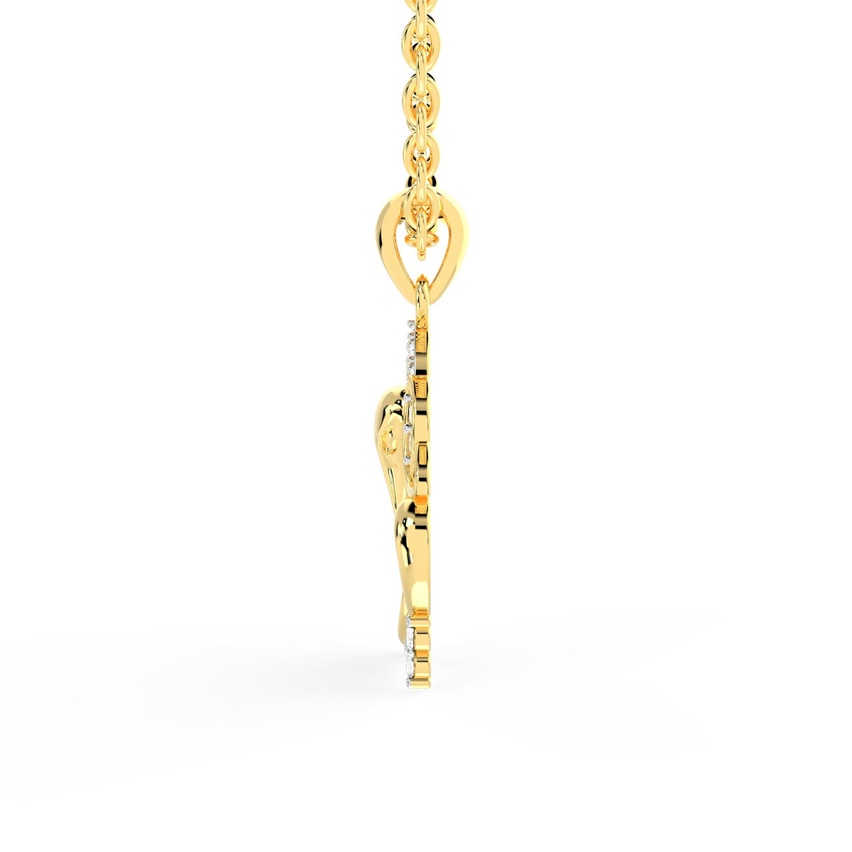 SPARQ Sparkling Diamond Lord Ganesha Pendant in Gold Plated