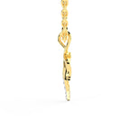SPARQ Two-Tone Gold Leaf & Diamond Swirl Pendant