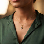 SPARQ Two-Tone Gold Leaf & Diamond Swirl Pendant