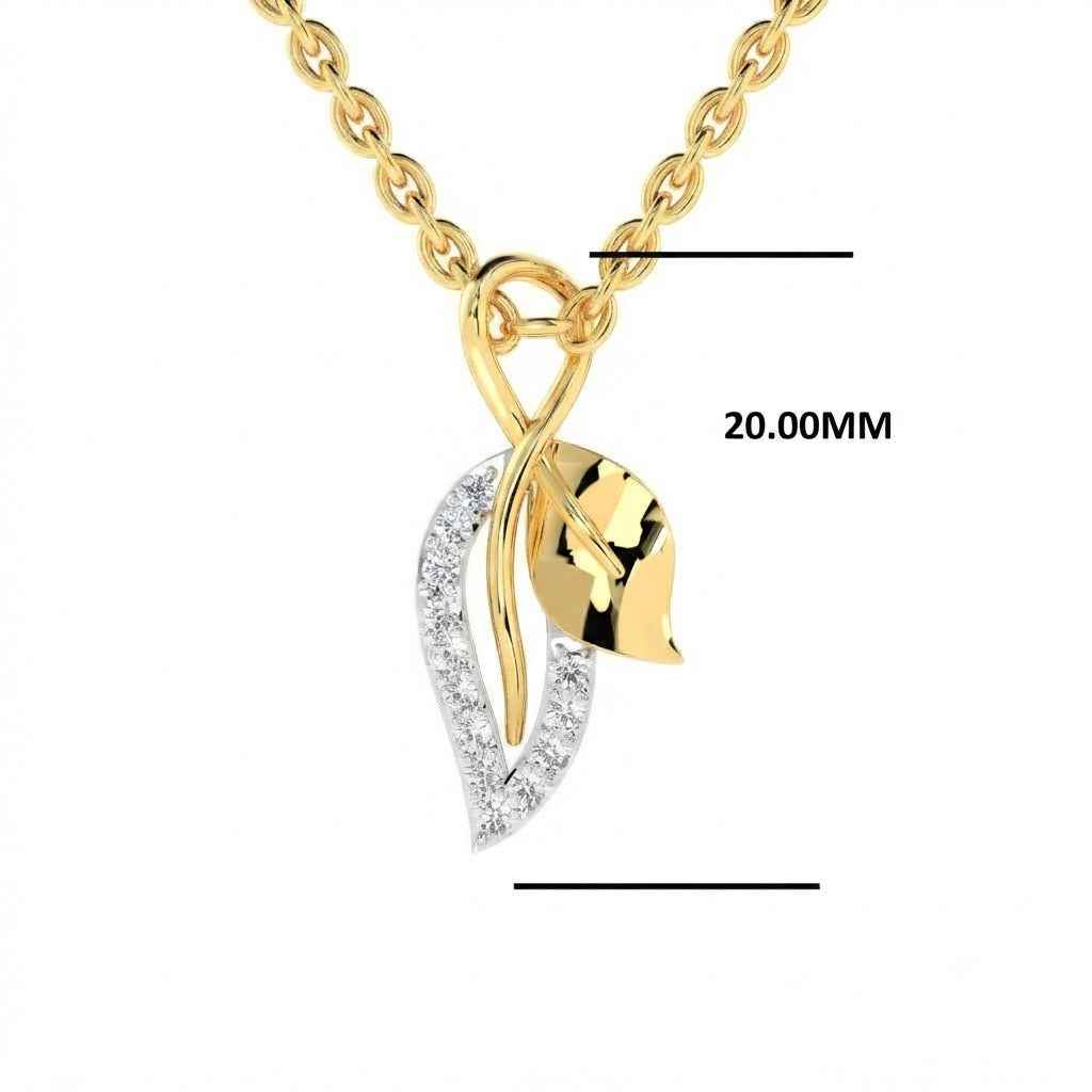 SPARQ Two-Tone Gold Leaf & Diamond Swirl Pendant