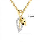 SPARQ Two-Tone Gold Leaf & Diamond Swirl Pendant