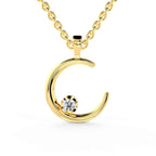 SPARQ Crescent Moon Diamond Pendant in Gold Plated