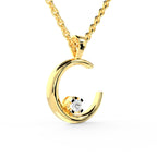 SPARQ Crescent Moon Diamond Pendant in Gold Plated