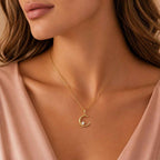 SPARQ Crescent Moon Diamond Pendant in Gold Plated
