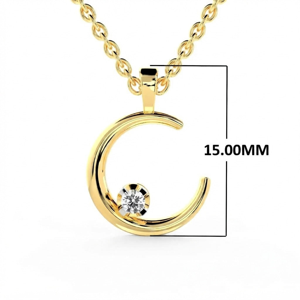 SPARQ Crescent Moon Diamond Pendant in Gold Plated