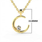 SPARQ Crescent Moon Diamond Pendant in Gold Plated