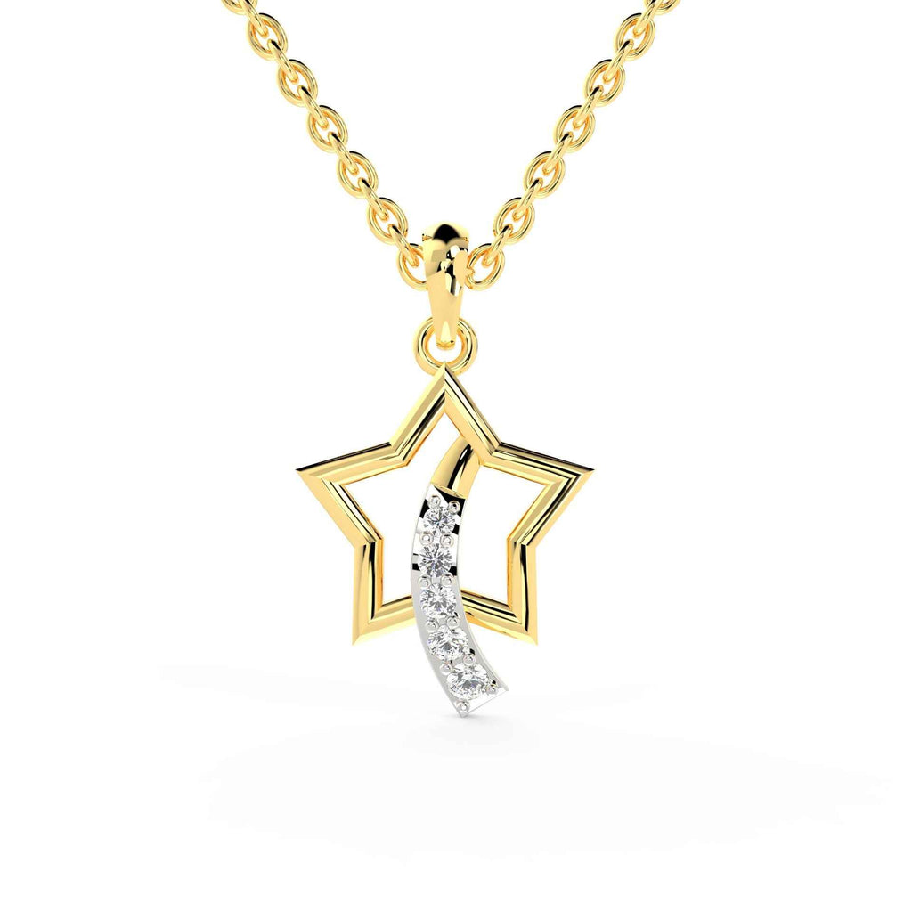 SPARQ Modern Diamond Starburst Motif Pendant in Gold Plated