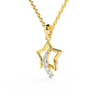 SPARQ Modern Diamond Starburst Motif Pendant in Gold Plated